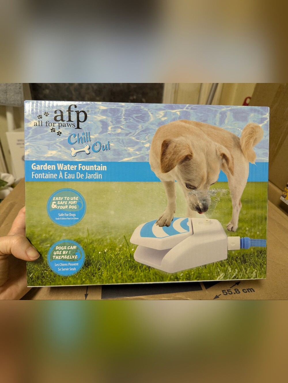 afp All For Paws Chill Out Garden Water Fountain - White & Blue New
